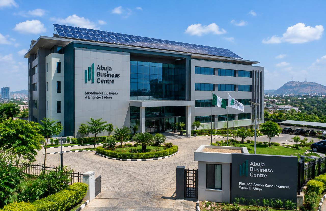 Commercial office building with rooftop solar